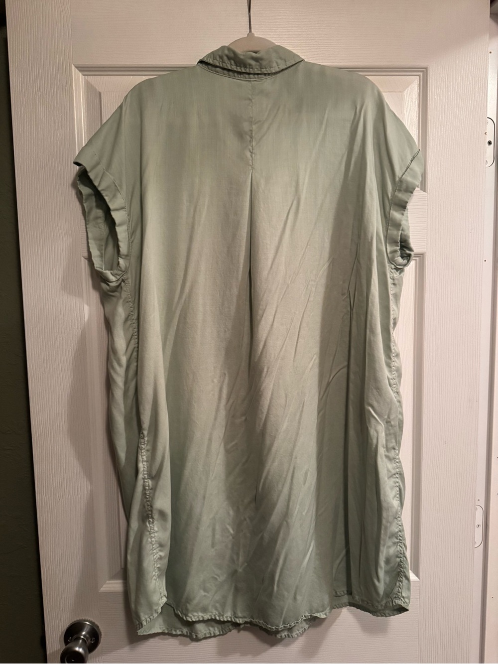 Wonderly Sz 2X Light Mint Sage Green Button-Up Tunic dress w/ breast pockets - Picture 6 of 8
